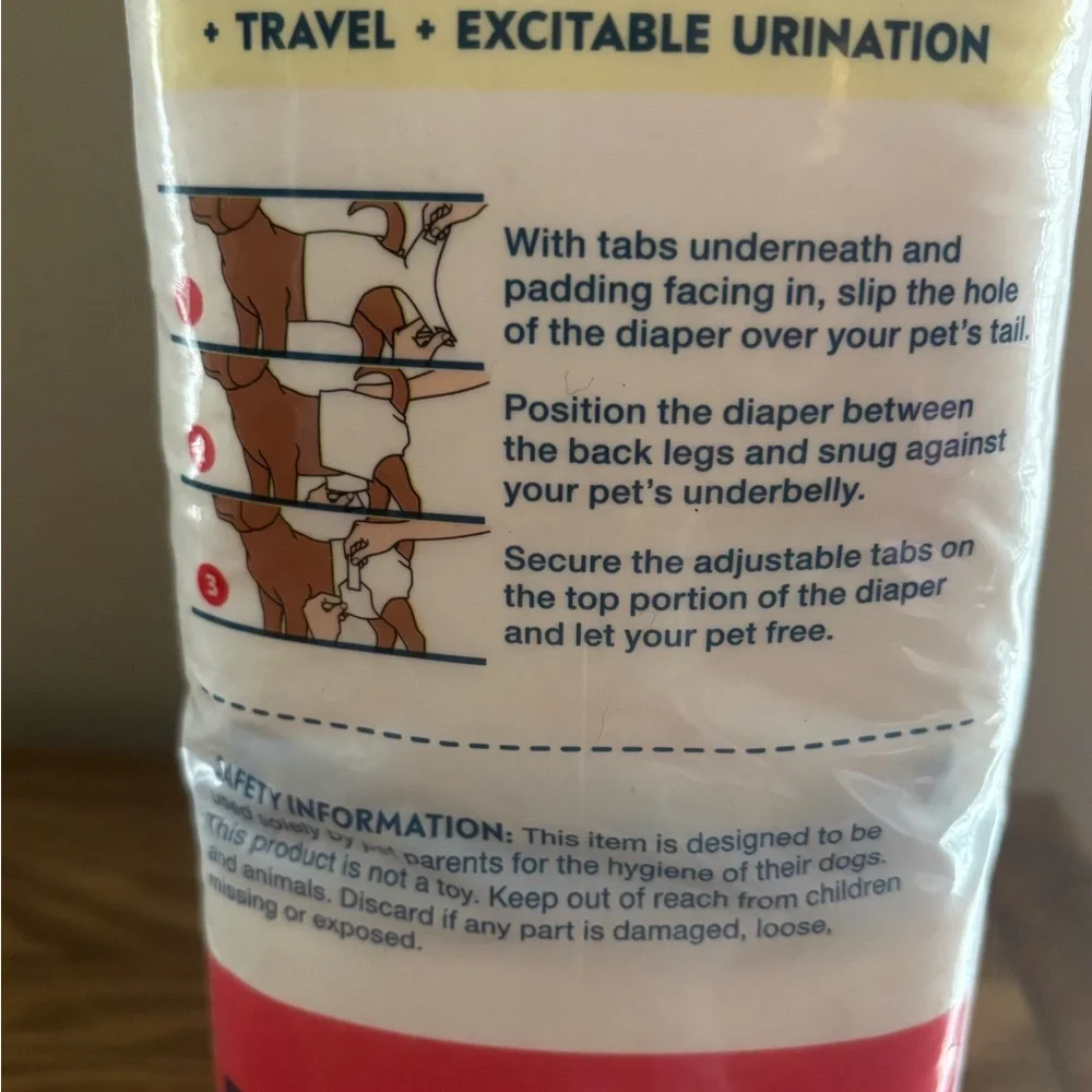 New Disposable Female Dog Diapers Ultra Protection 32 Pack Sz M 16-24” Waist